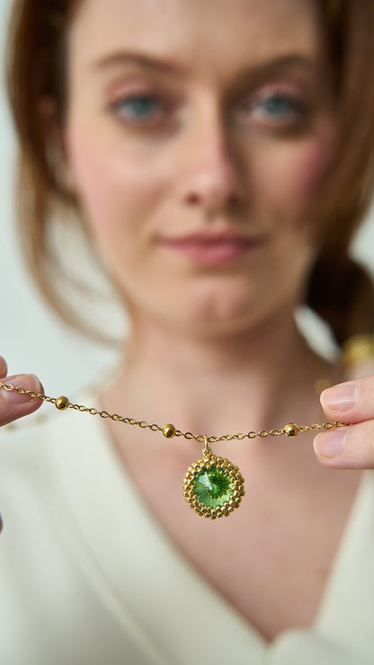 Via Roma - Collana "Eleganza" Verde - Oro
