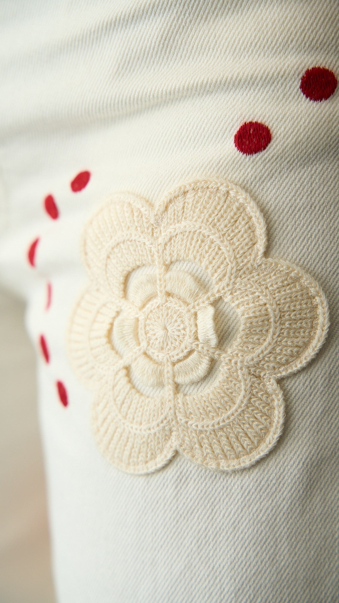 Kontatto - Pantalone palazzo ricamato - ART.ASTER Bianco - Multicolore