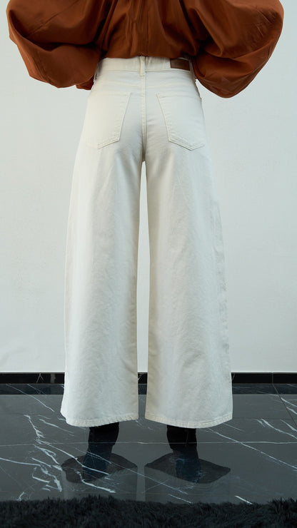 Kontatto - Pantalone palazzo ricamato - ART.ASTER Bianco - Multicolore