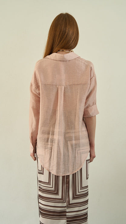 Tensione in - Camicia lyocell con tasca laterale - ART.TE26C3130 - Rosa