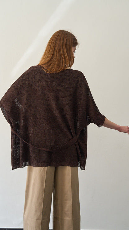 Kontatto - Kimono lurex con cintura - ART-3M1554C Moro - Rame lurex