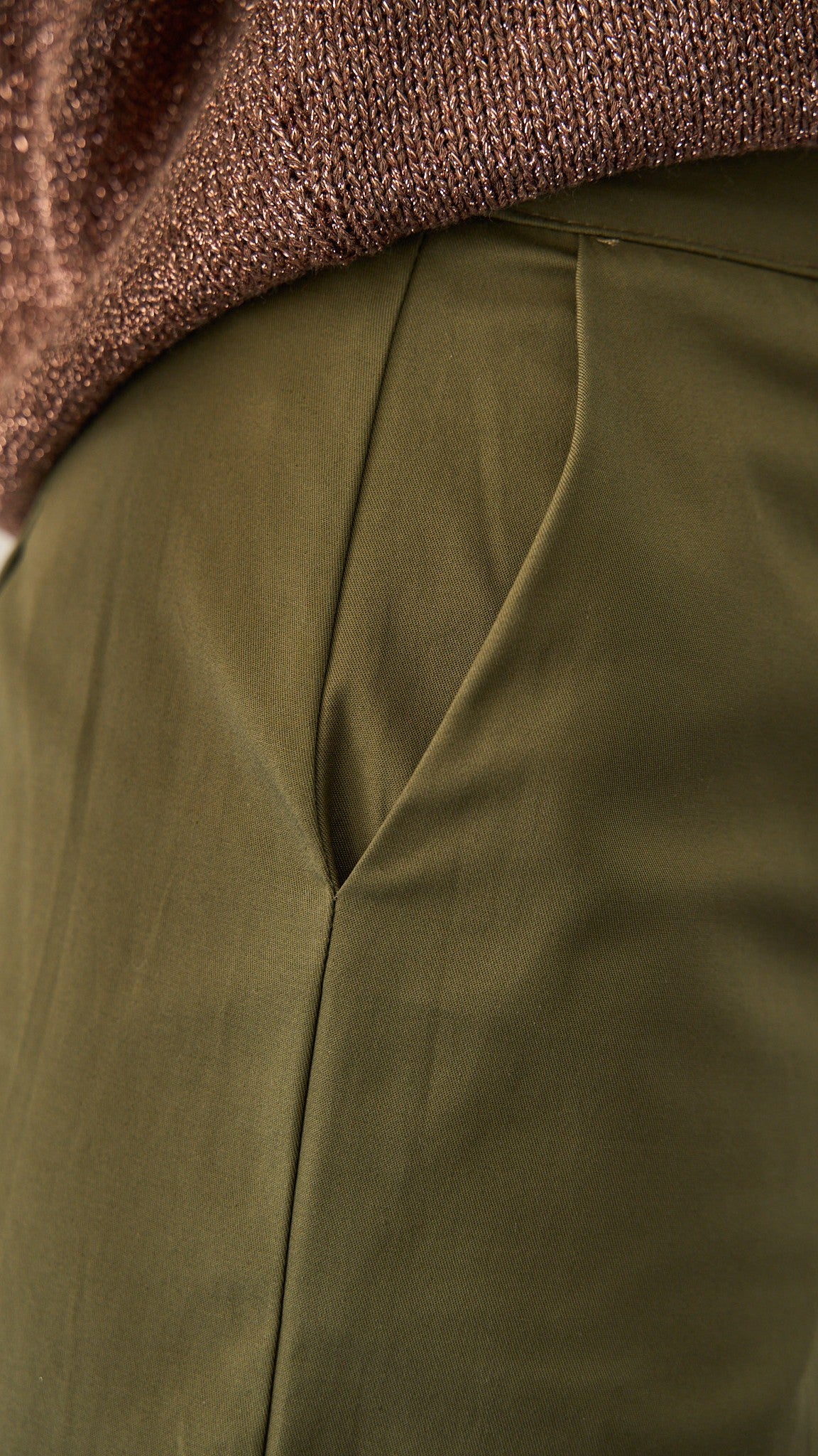 King Kong - Pantalone palazzo in cotone - ART.SP8EG17 Verde militare "Amry"