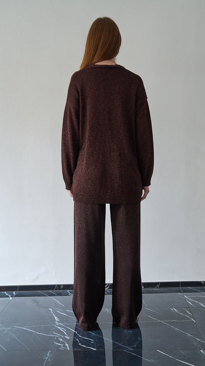 Kontatto - Cardigan lurex - ART.3M1585C Moro - Rame lurex
