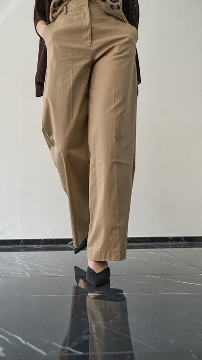 King Kong - Pantalone palazzo in cotone - ART.SP8EG17 Sabbia