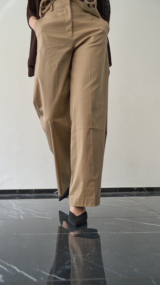 King Kong - Pantalone palazzo in cotone - ART.SP8EG17 Sabbia