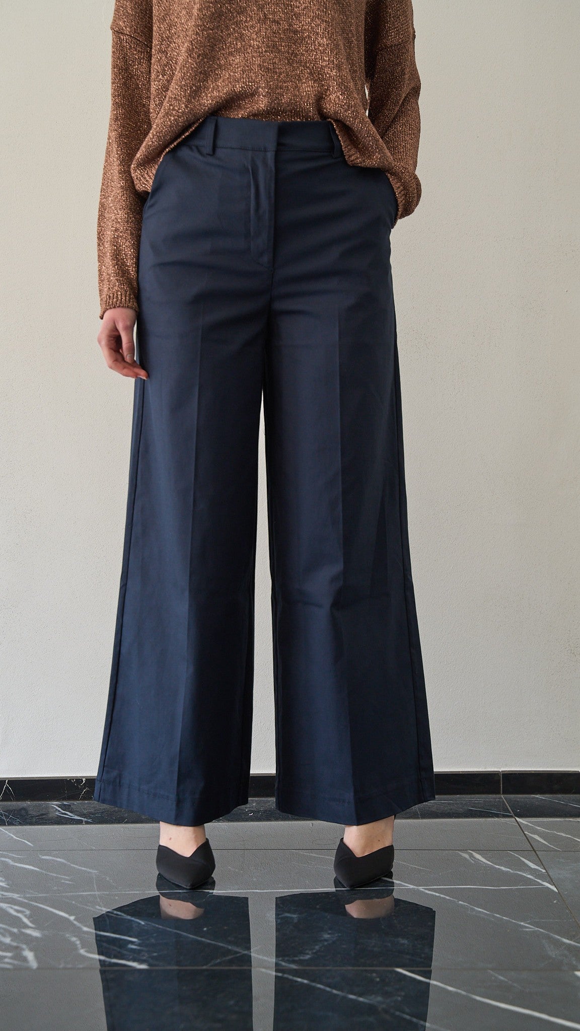 King Kong - Pantalone palazzo in cotone - ART. SP8EG17 Blue