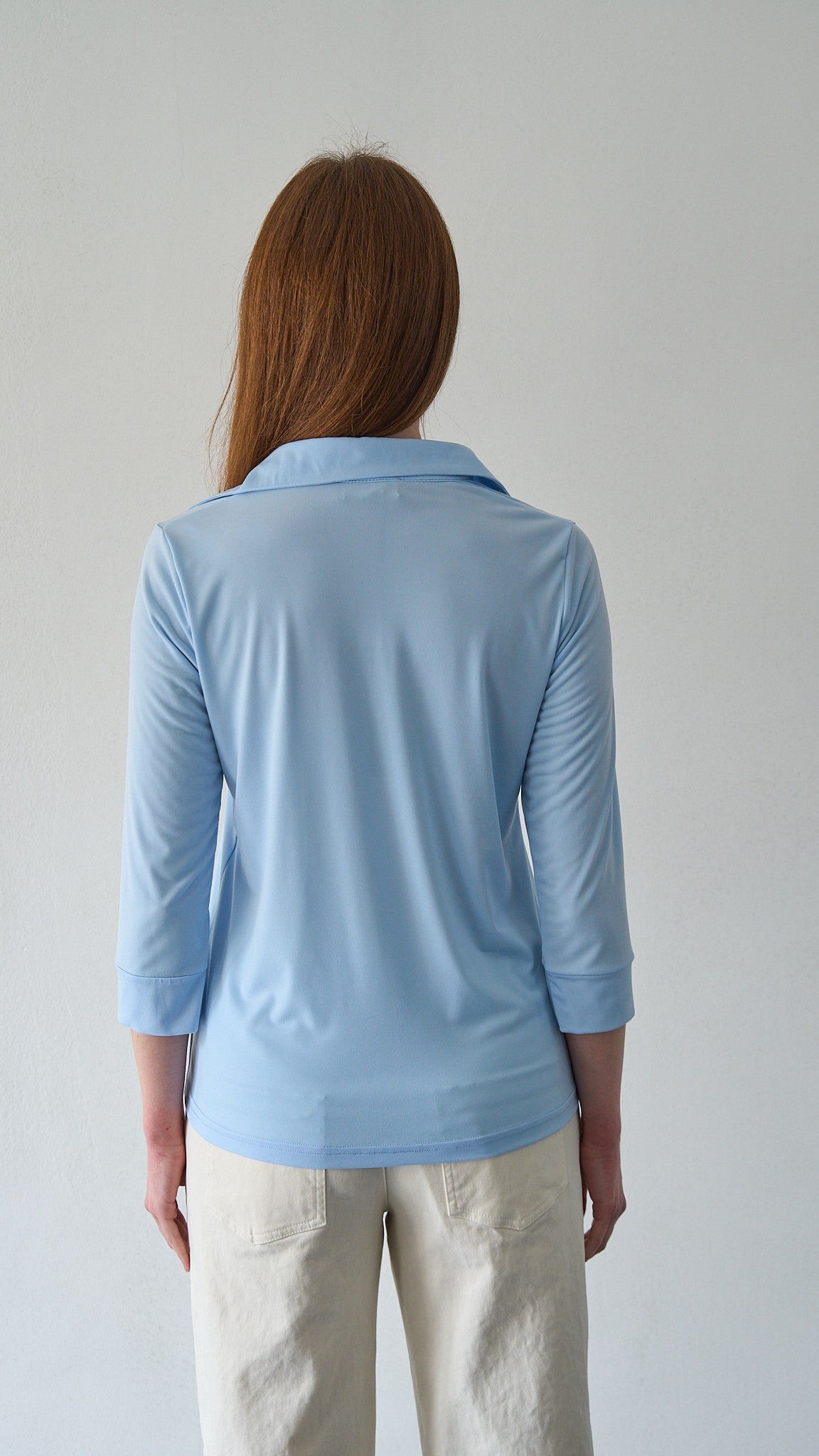 SDB - Camicia spandex con manica tre quarti - ART.4350P Celeste