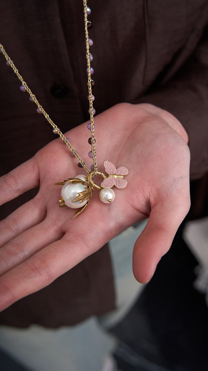 Via Roma - Collana "Baby Beautiful" Viola - Rosa - Bianco - Oro