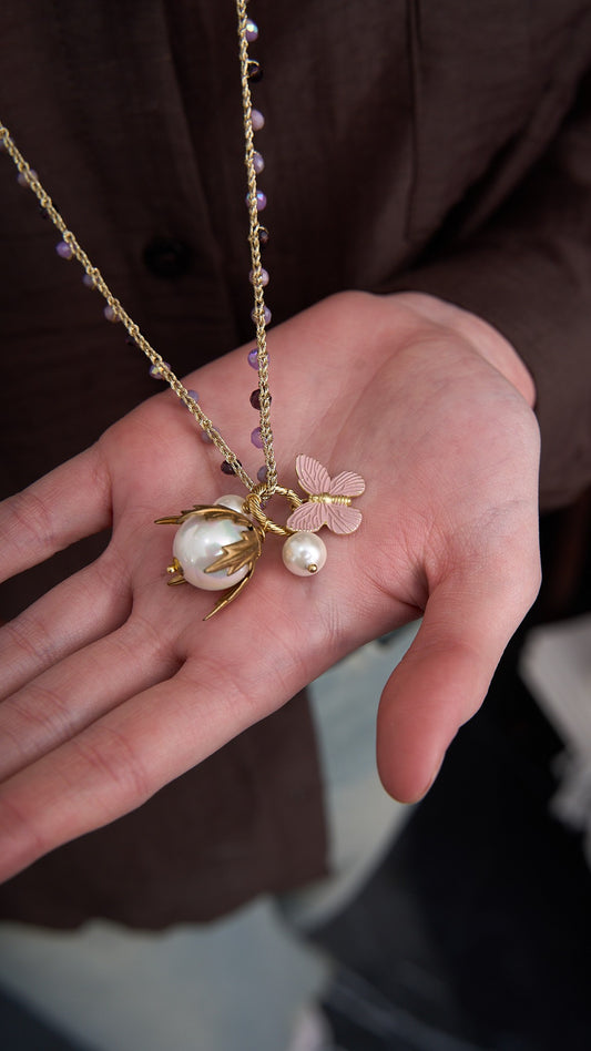 Via Roma - Collana "Baby Beautiful" Viola - Rosa - Bianco - Oro