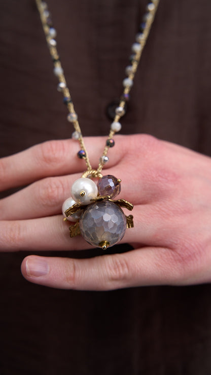 Via Roma - Collana "Baby Beautiful" Blu Cangiante - Grigio - Viola - Oro