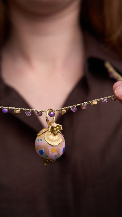Via Roma - Collana "Giotto" Blu - Viola - Oro - Multicolore