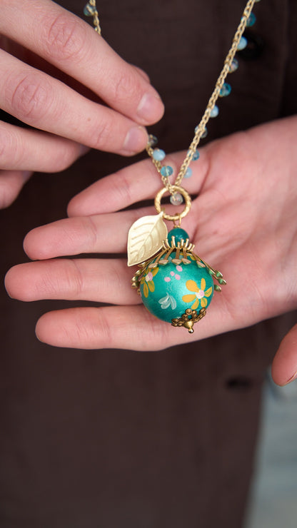 Via Roma - Collana "Giotto" Turchese - Oro - Verde - Multicolore