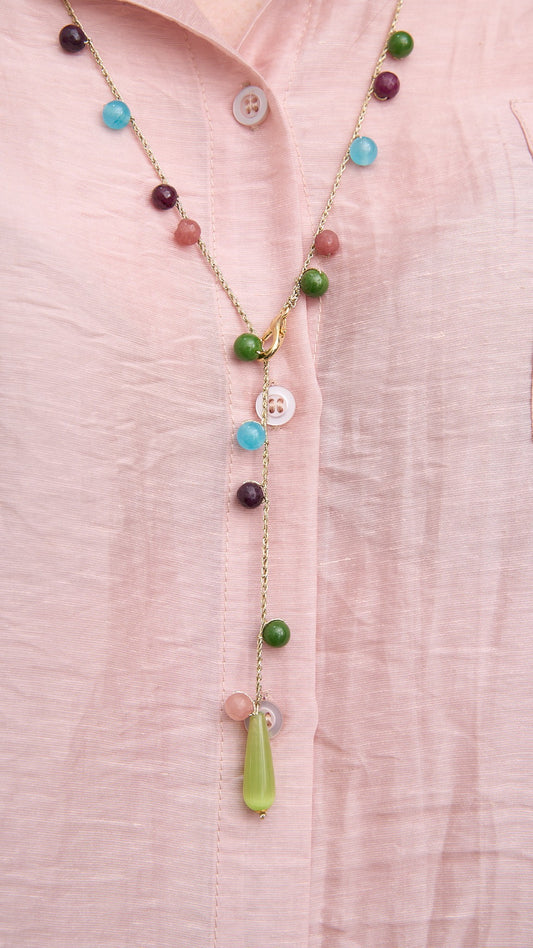 Via Roma - Collana "Costellazione" Oro - Viola - Rosa - Turchese - Verde
