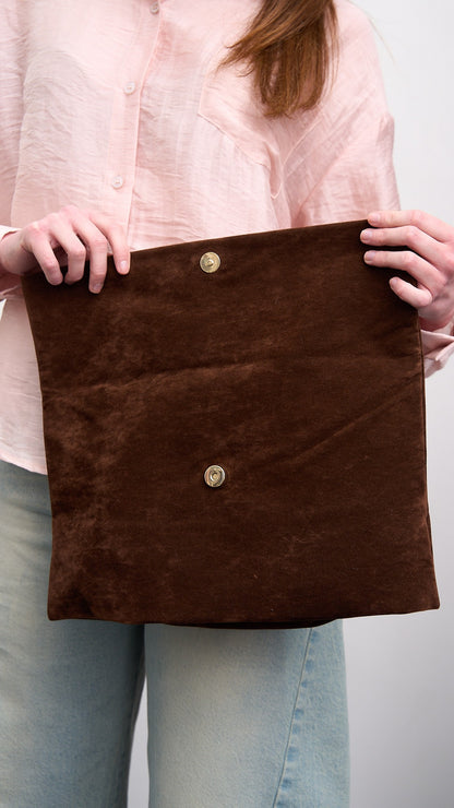 Via Roma - Pochette "Suede" pezzo unico, limited edition Marrone - Oro