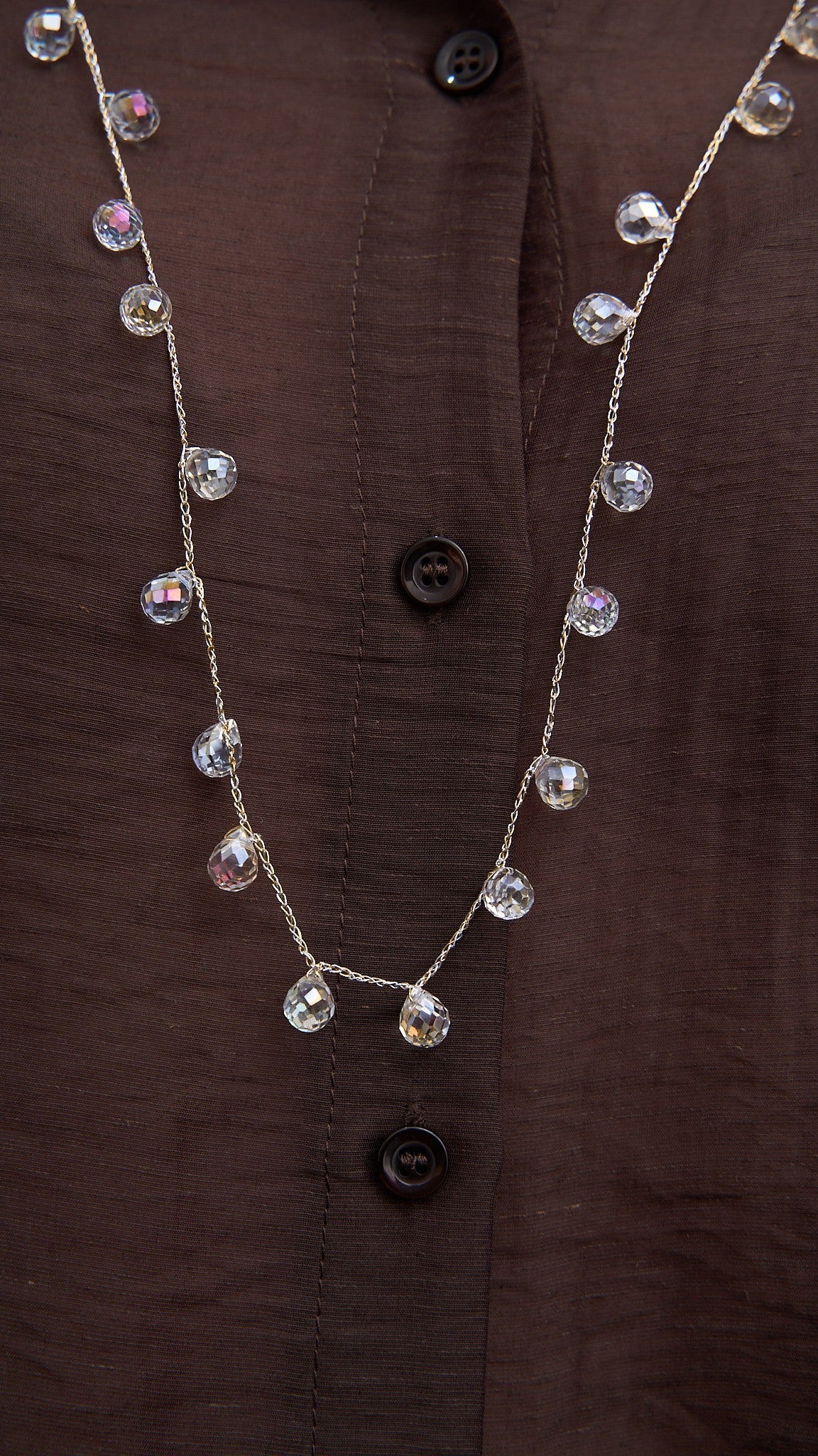 Via Roma - Collana "New Goccia" Oro - Argento - Trasparente