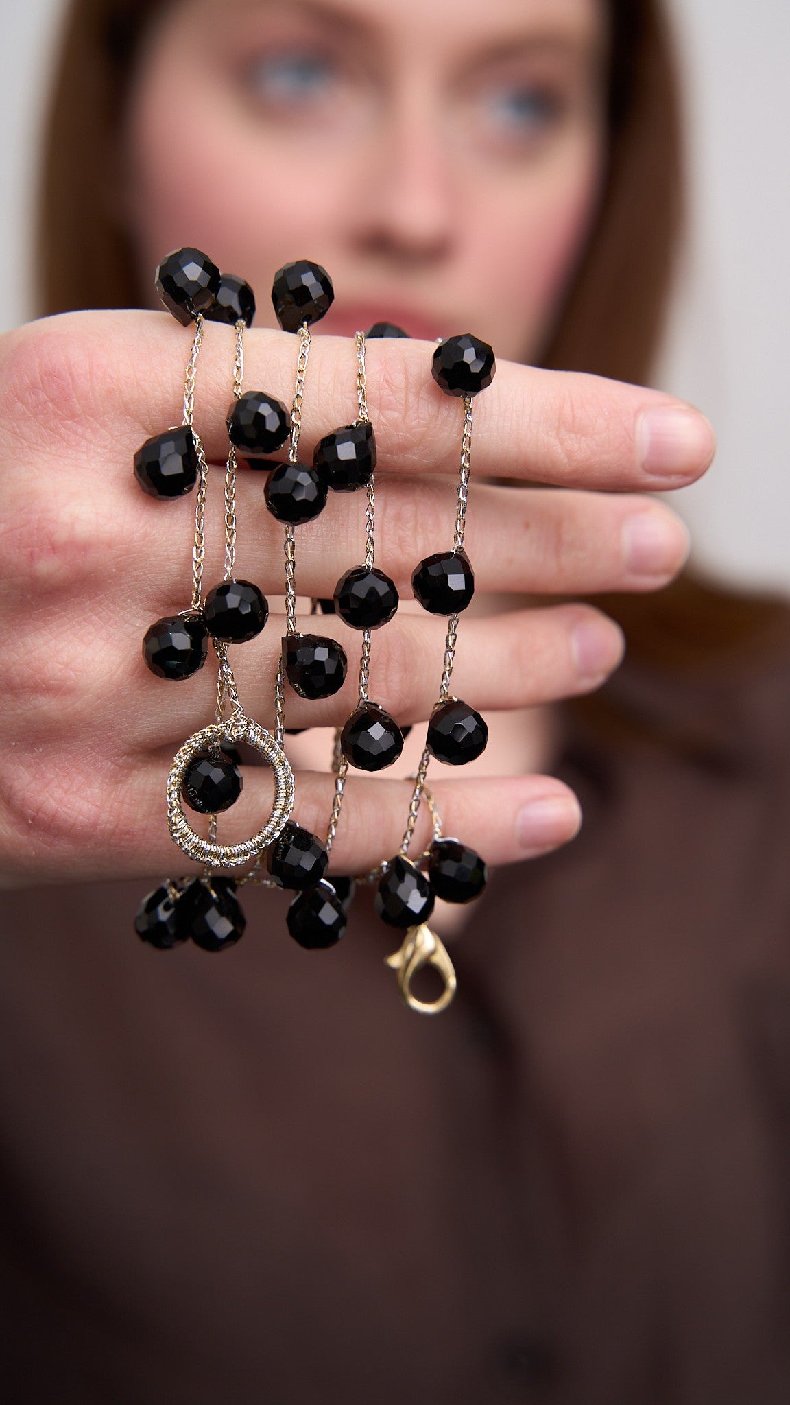 Via Roma - Collana "New Goccia" Oro - Argento - Nero