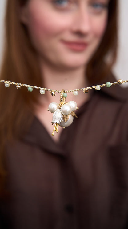 Via Roma - Collana "Baby Beautiful" Verde - Burro - Oro - Bianco
