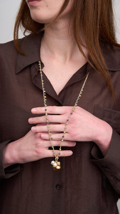 Via Roma - Collana "Baby Beautiful" Blu - Cachi - Trasparente - Marrone Striato - Avorio - Bianco - Oro