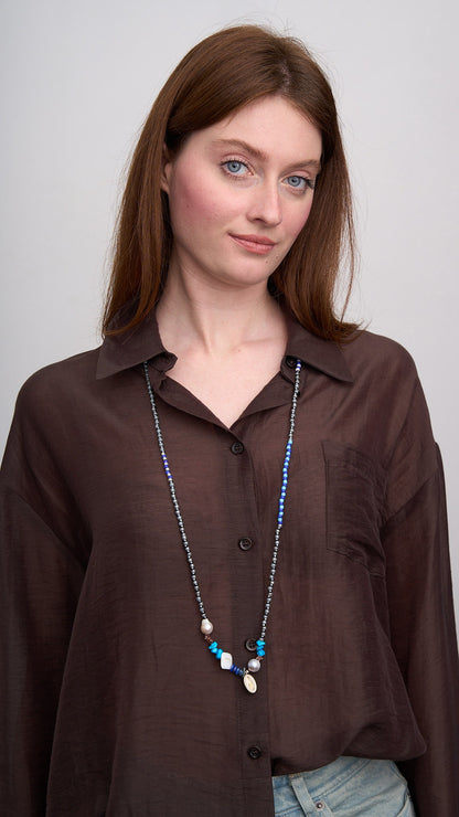 Via Roma - Collana "All" pezzo unico Blu - Azzurro - Grigio - Argento - Avorio - Bianco - Oro