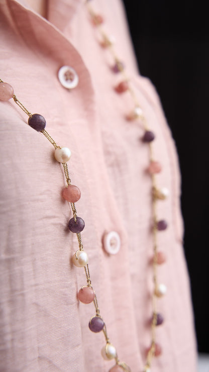 Via Roma - Collana "Demet" Rosa - Viola - Bianco - Oro