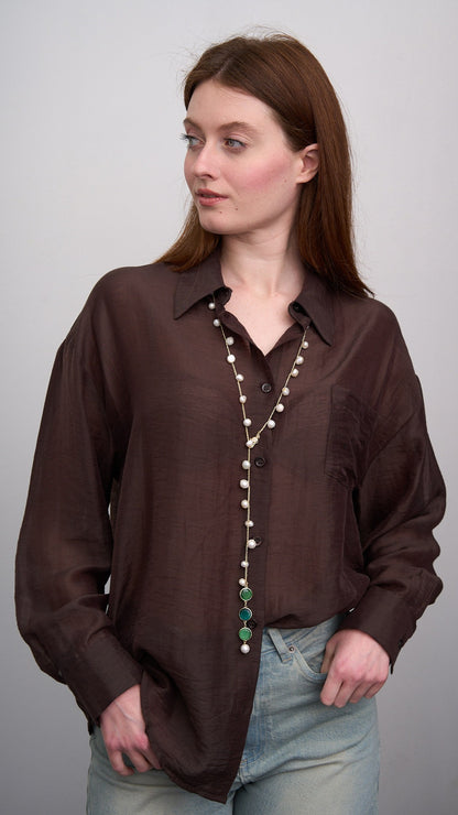 Tensione in - Camicia lyocell con tasca laterale - ART.TE26C3130 - Moro
