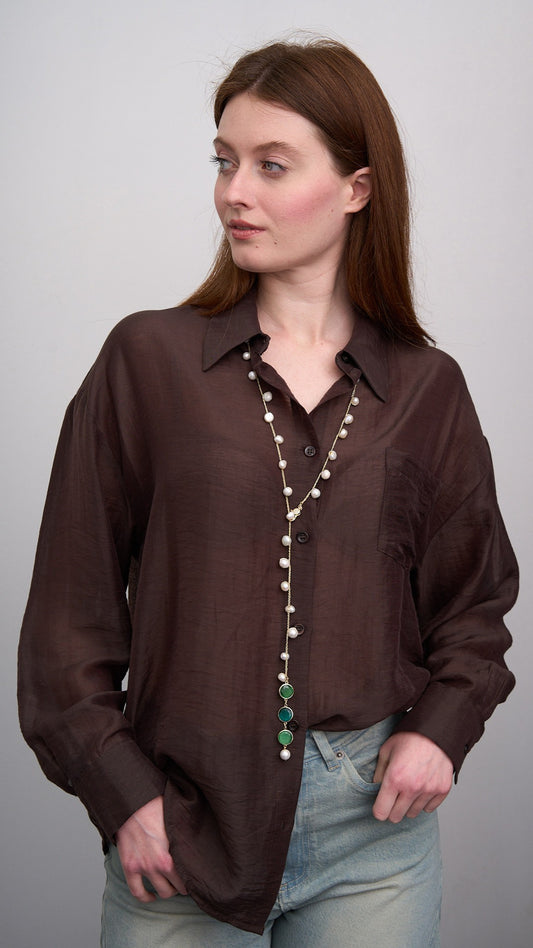 Tensione in - Camicia lyocell con tasca laterale - ART.TE26C3130 - Moro