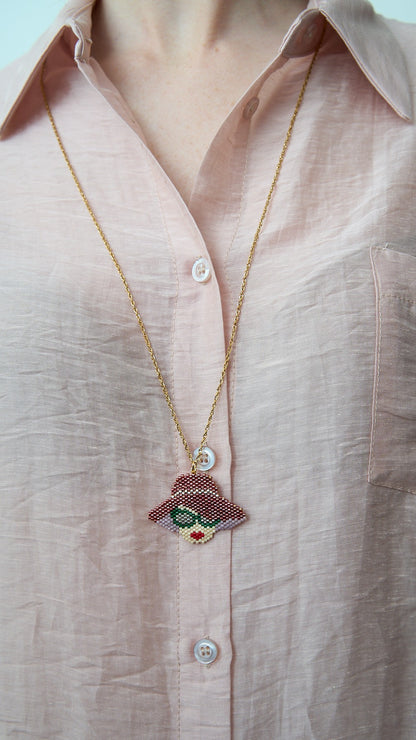Via Roma - Collana "Signorina" Rosso - Verde - Argento - Burro - Lilla