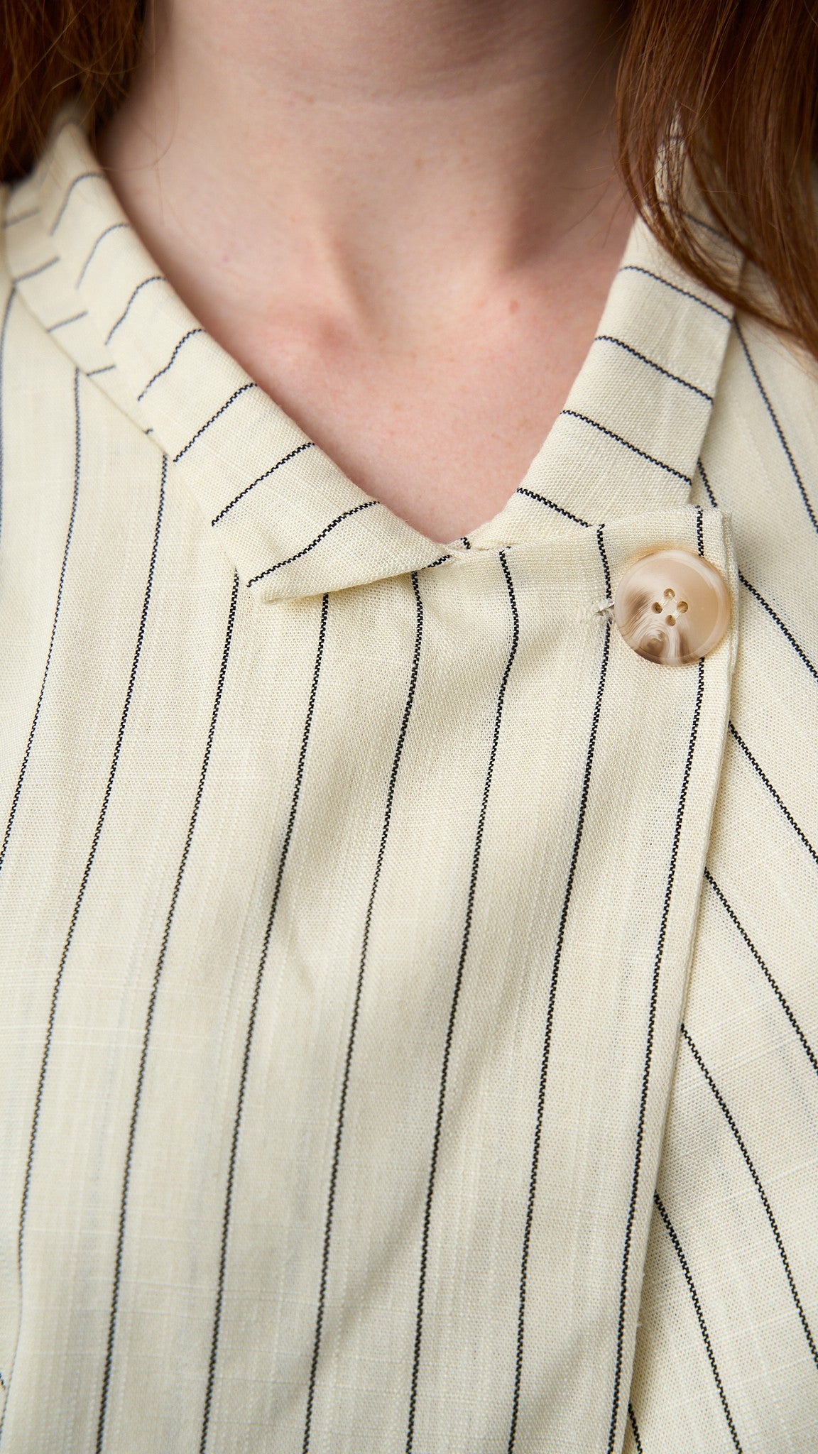 Via Roma - Camicia con righe Burro - Blu