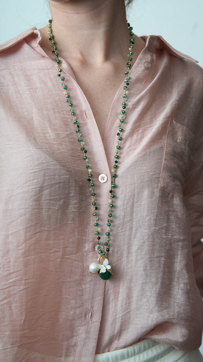 Via Roma - Collana "New Beautiful" Verde - Bianco