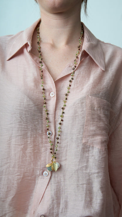 Via Roma - Collana "New Beautiful" Verde - Marrone - Bronzo - Dorato
