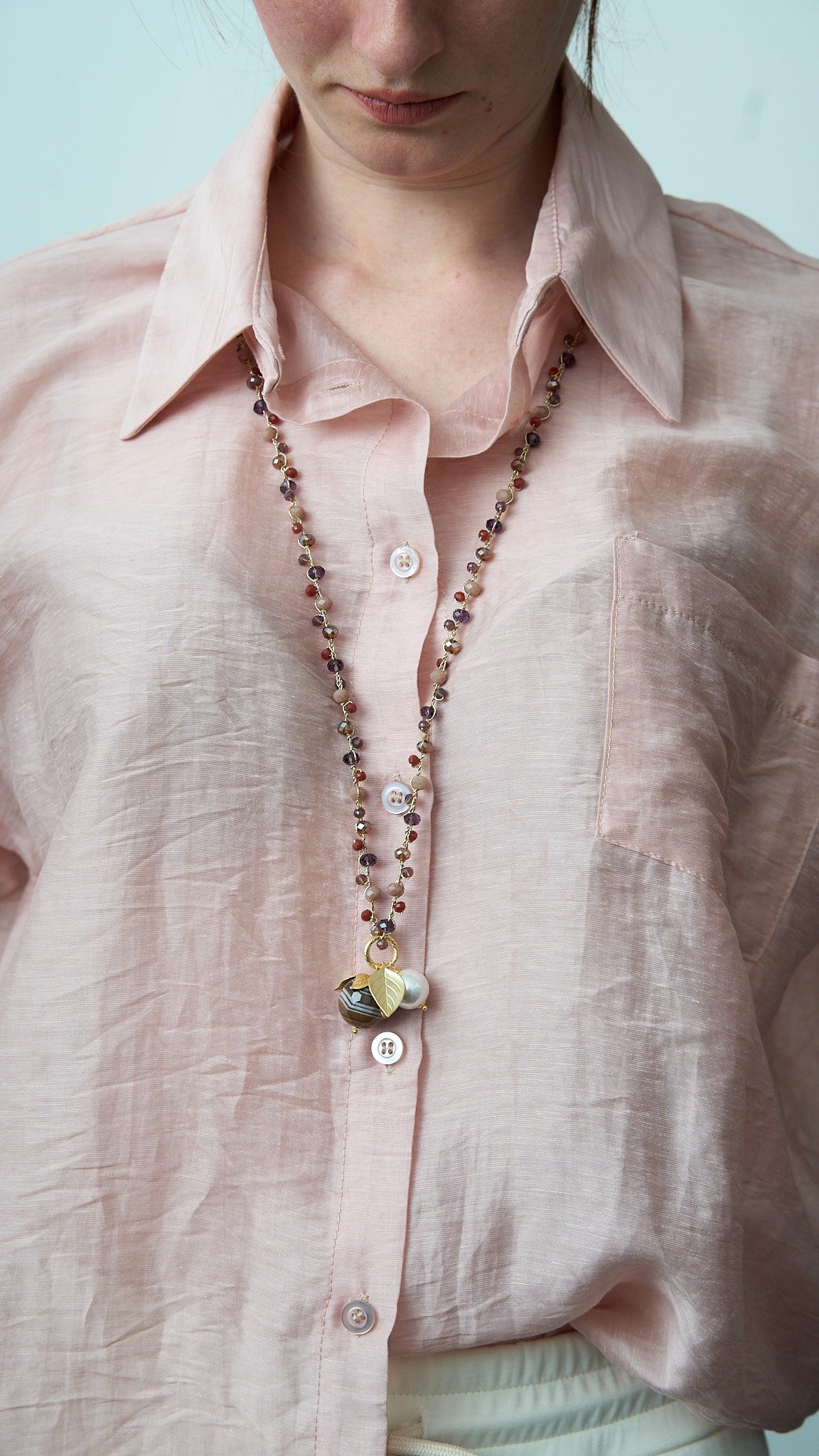 Via Roma - Collana "New Beautiful" Viola - Terracotta - Cappuccino - Cannella
