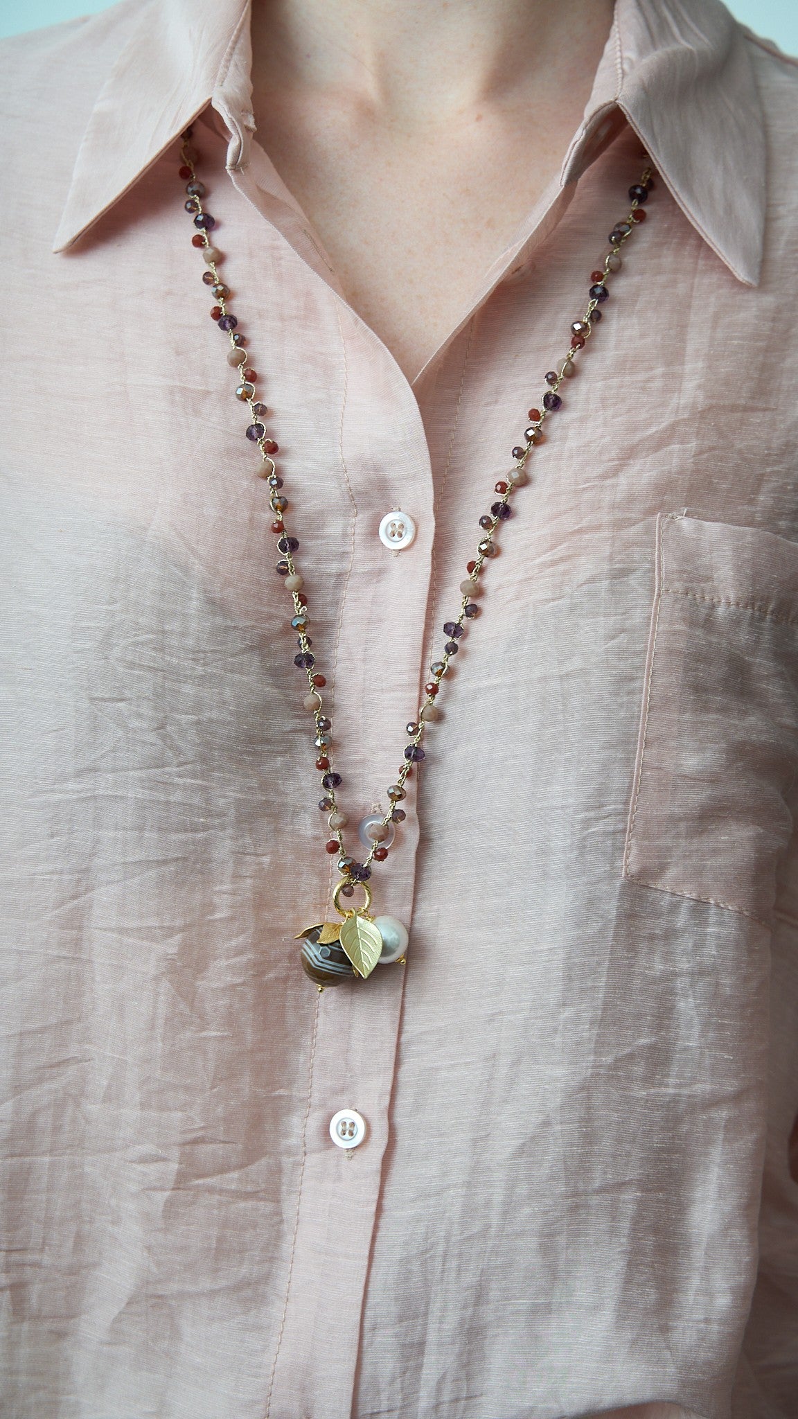 Via Roma - Collana "New Beautiful" Viola - Terracotta - Cappuccino - Cannella