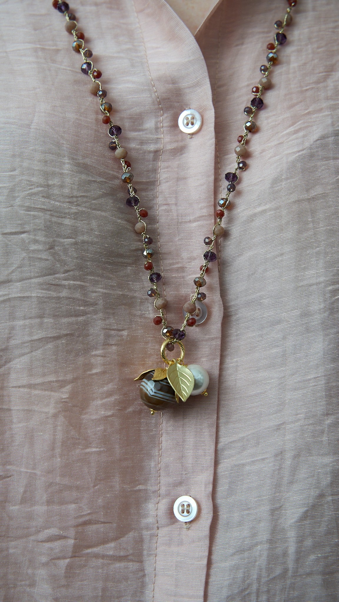 Via Roma - Collana "New Beautiful" Viola - Terracotta - Cappuccino - Cannella