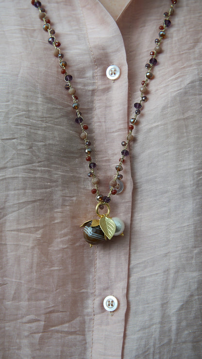 Via Roma - Collana "New Beautiful" Viola - Terracotta - Cappuccino - Cannella