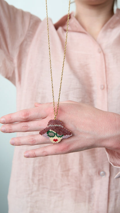 Via Roma - Collana "Signorina" Rosso - Verde - Argento - Burro - Lilla