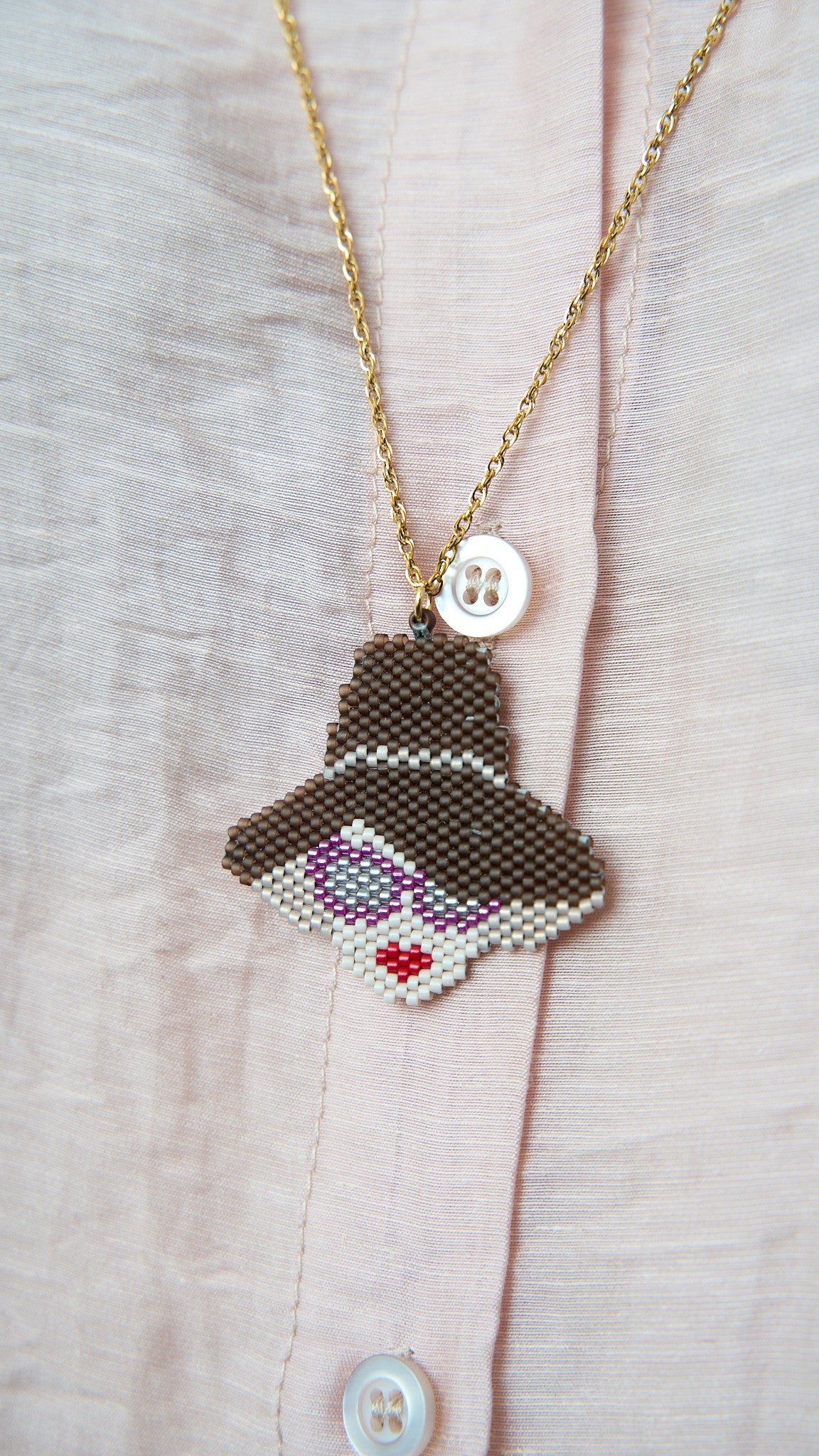Via Roma - Collana "Signorina" Marrone - Burro - Rosso - Fucsia - Argento