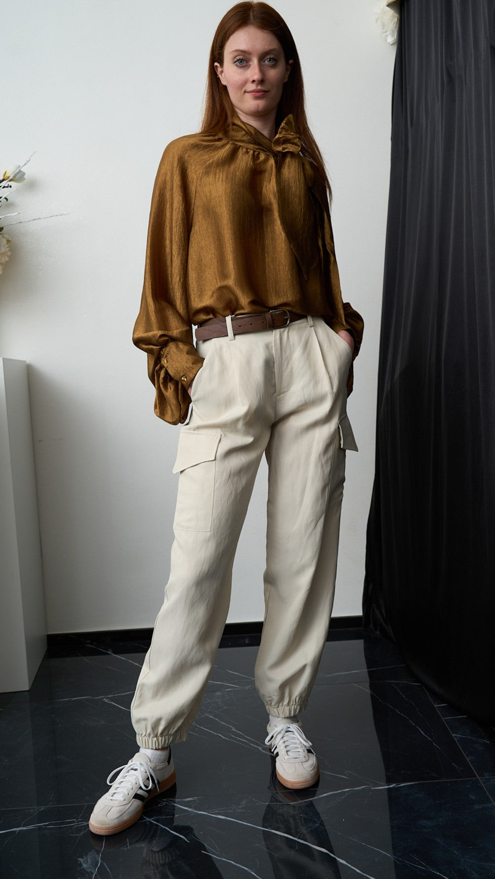 Tensione In - Camicia con fiocco - ART.26C3110CAMP Olio