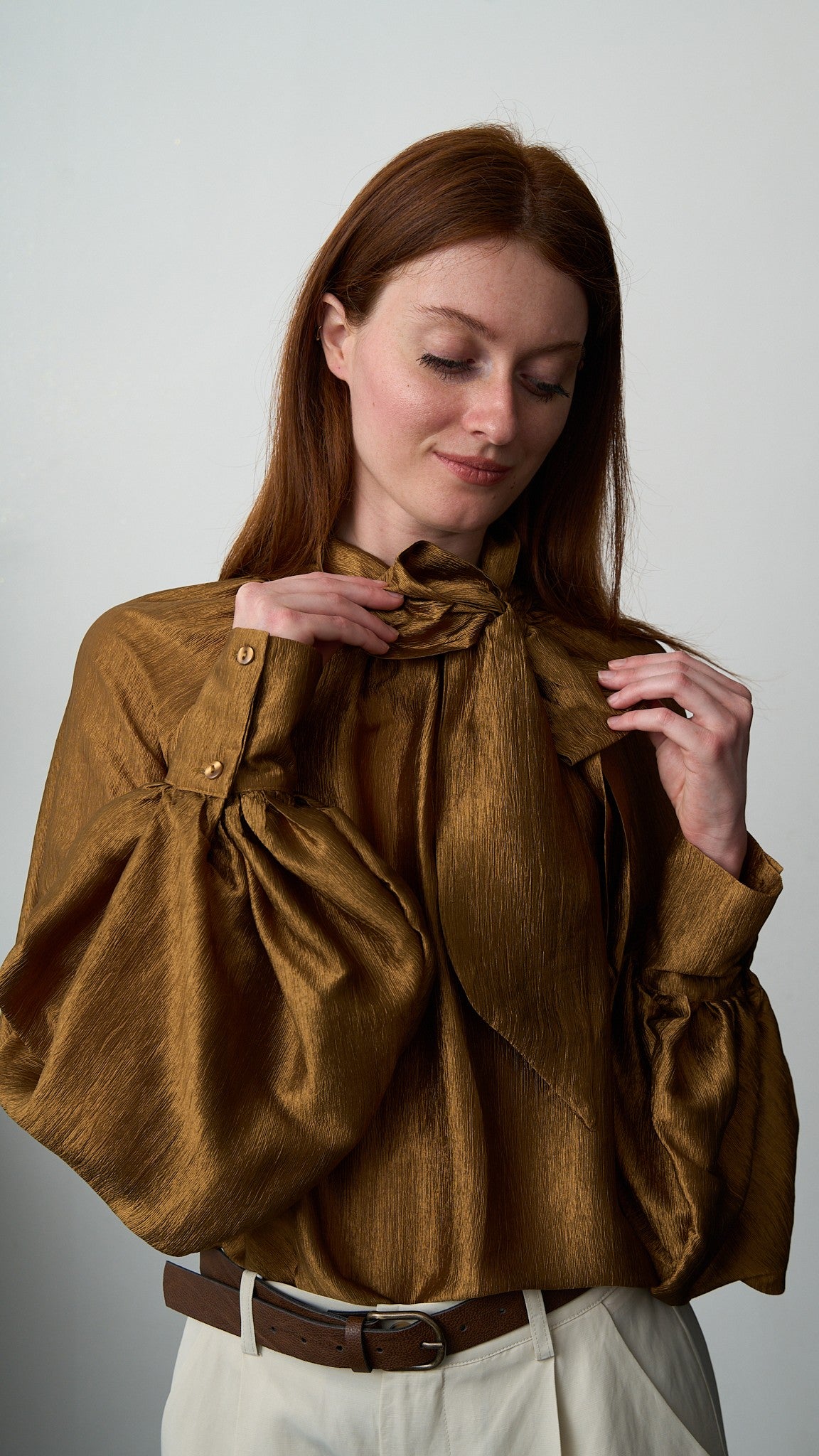 Tensione In - Camicia con fiocco - ART.26C3110CAMP Olio