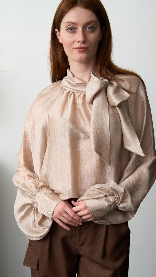 Tensione In - Camicia con fiocco - ART.26C3110CAMP Beige