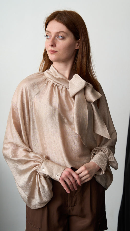 Tensione In - Camicia con fiocco - ART.26C3110CAMP Beige