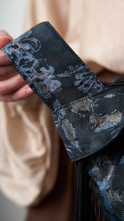 Via Roma - Borsa "Fagotto" Blu - Nero - Argento