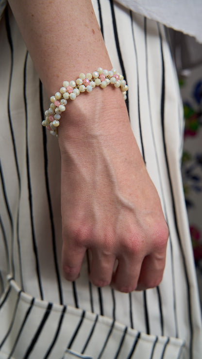 Via Roma - Bracciale "Fiore" Burro - Rosa Chiaro