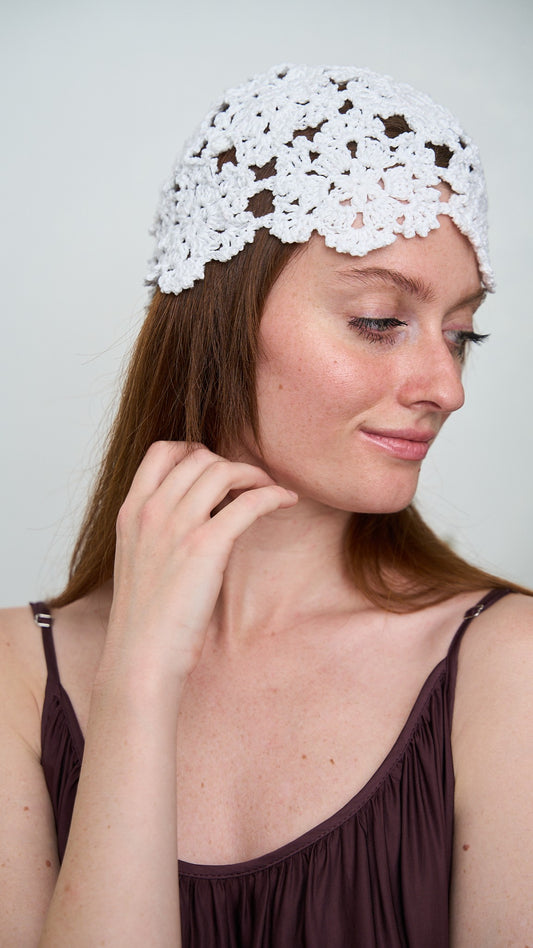 Via Roma - Cappello "Crochet" Bianco
