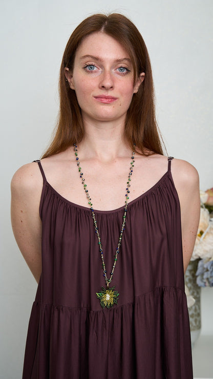 Via Roma - Collana "Anemone" Verde - Blu - Burro - Grigio