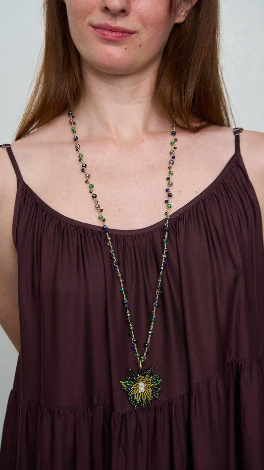 Via Roma - Collana "Anemone" Verde - Blu - Burro - Grigio