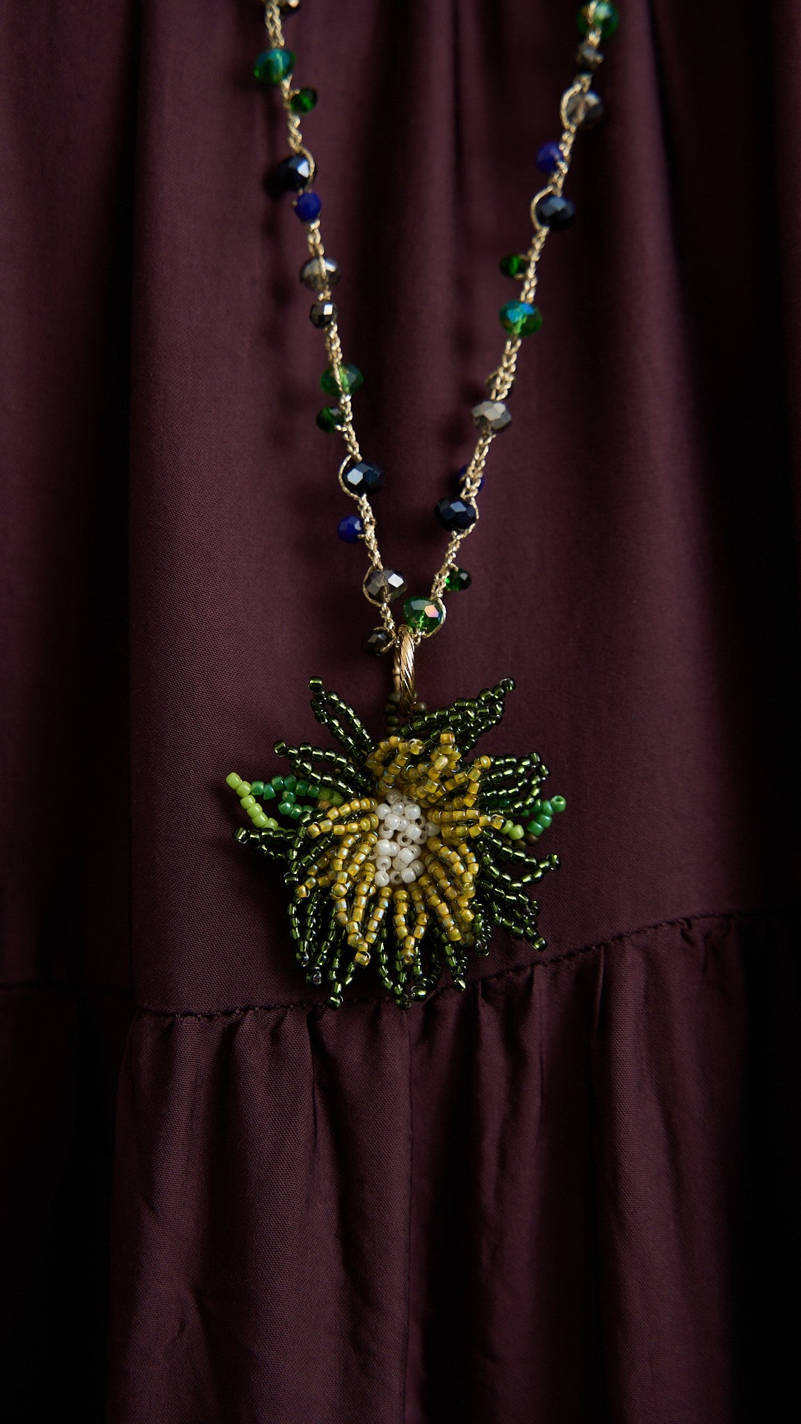 Via Roma - Collana "Anemone" Verde - Blu - Burro - Grigio