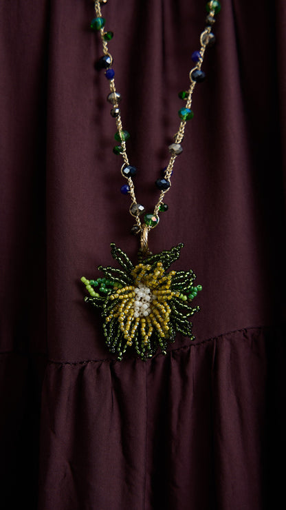 Via Roma - Collana "Anemone" Verde - Blu - Burro - Grigio