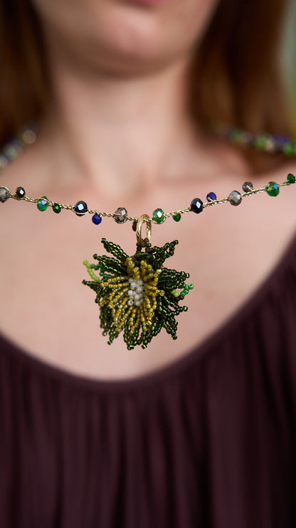 Via Roma - Collana "Anemone" Verde - Blu - Burro - Grigio