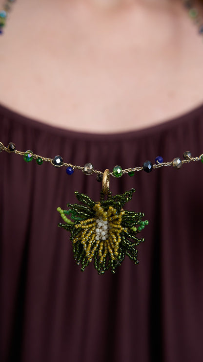 Via Roma - Collana "Anemone" Verde - Blu - Burro - Grigio