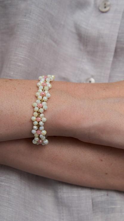 Via Roma - Bracciale "Fiore" Burro - Rosa Chiaro